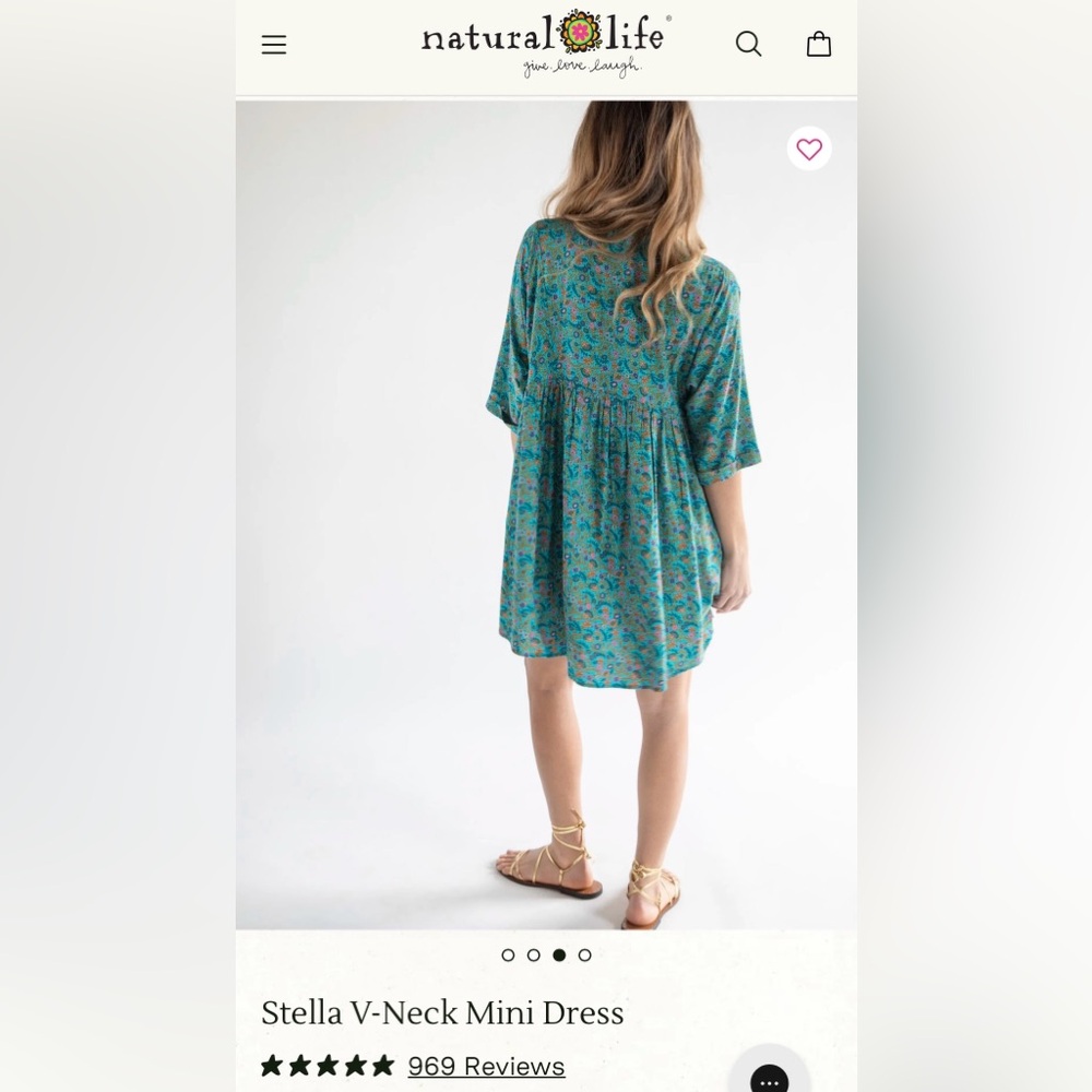 NATURAL LIFE Teal Floral Mini Dress - Picture 2 of 6